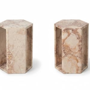 Natural Wood Marble Tables - Nora Lane Home furniture - Glass detail, Marble detail - 24 x 21 x 19 in