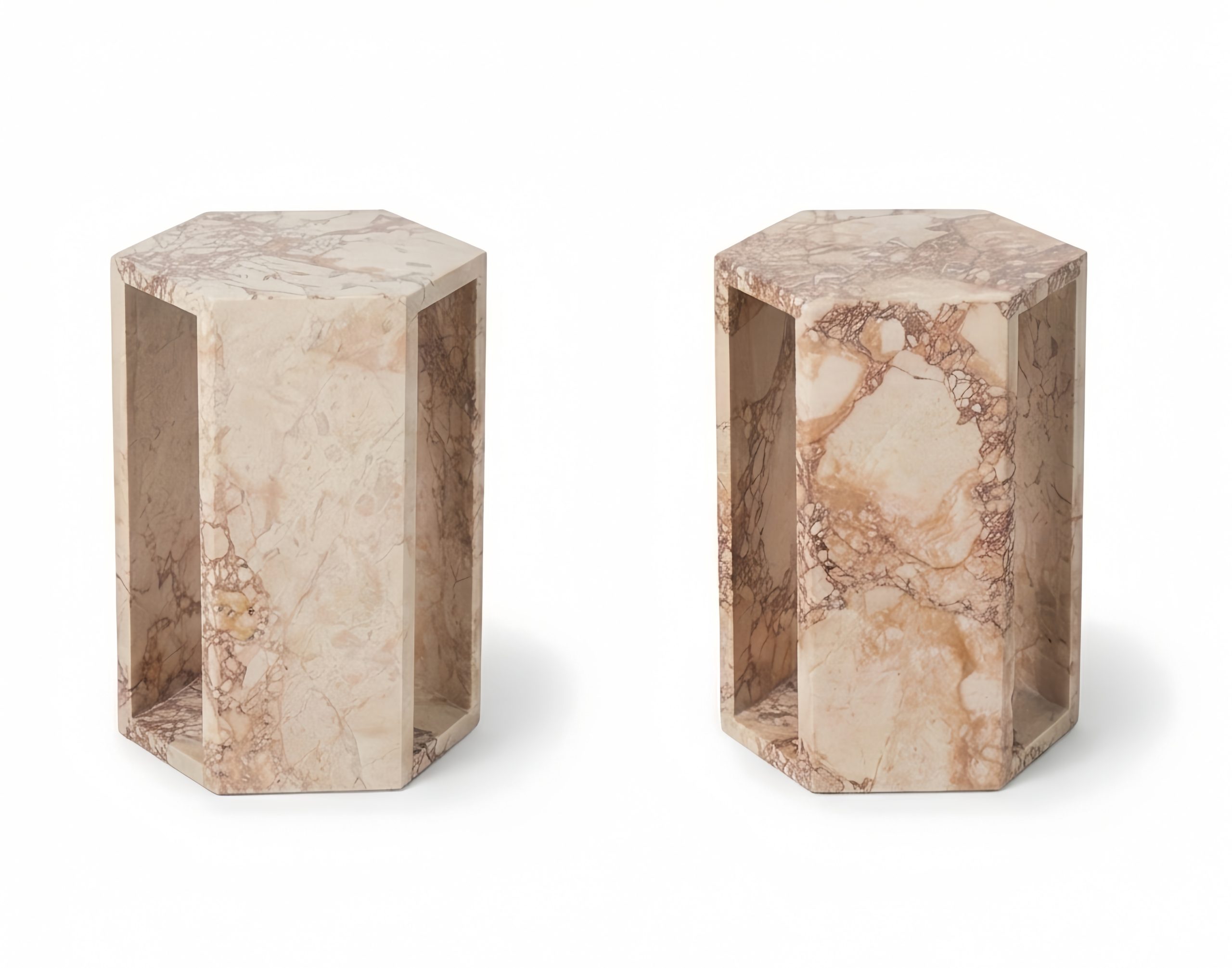 Natural Wood Marble Tables - Nora Lane Home furniture - Glass detail, Marble detail - 24 x 21 x 19 in