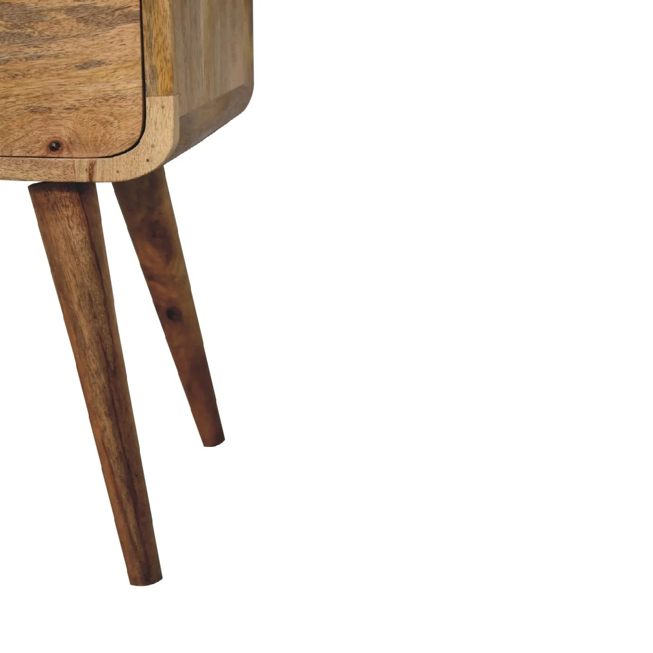 Brown Solid Wood Nightstand with 2 Drawers - Image 6