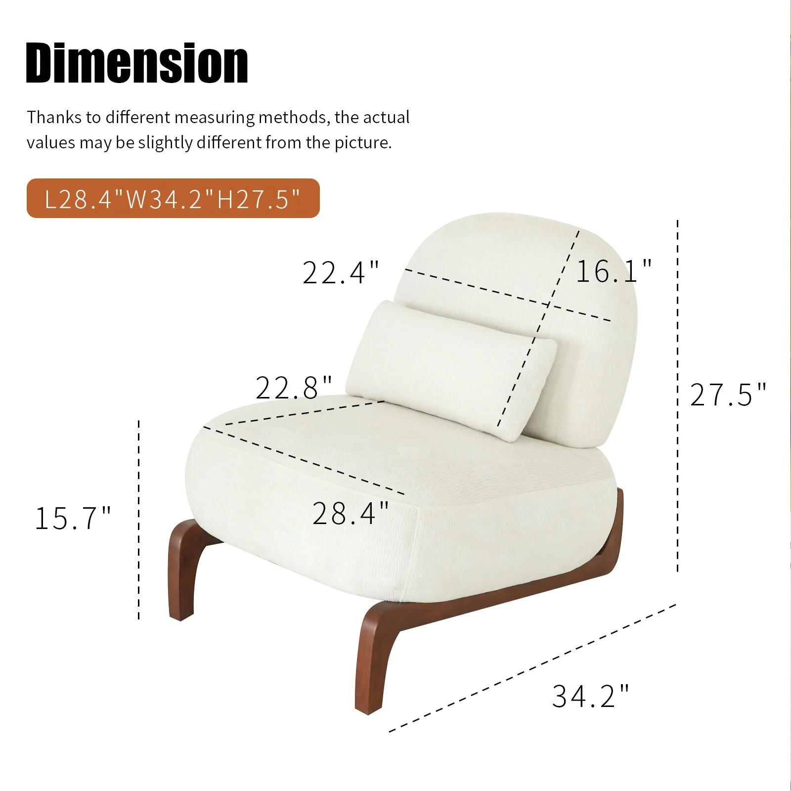 White Velvet Modern Accent Chair - Image 3