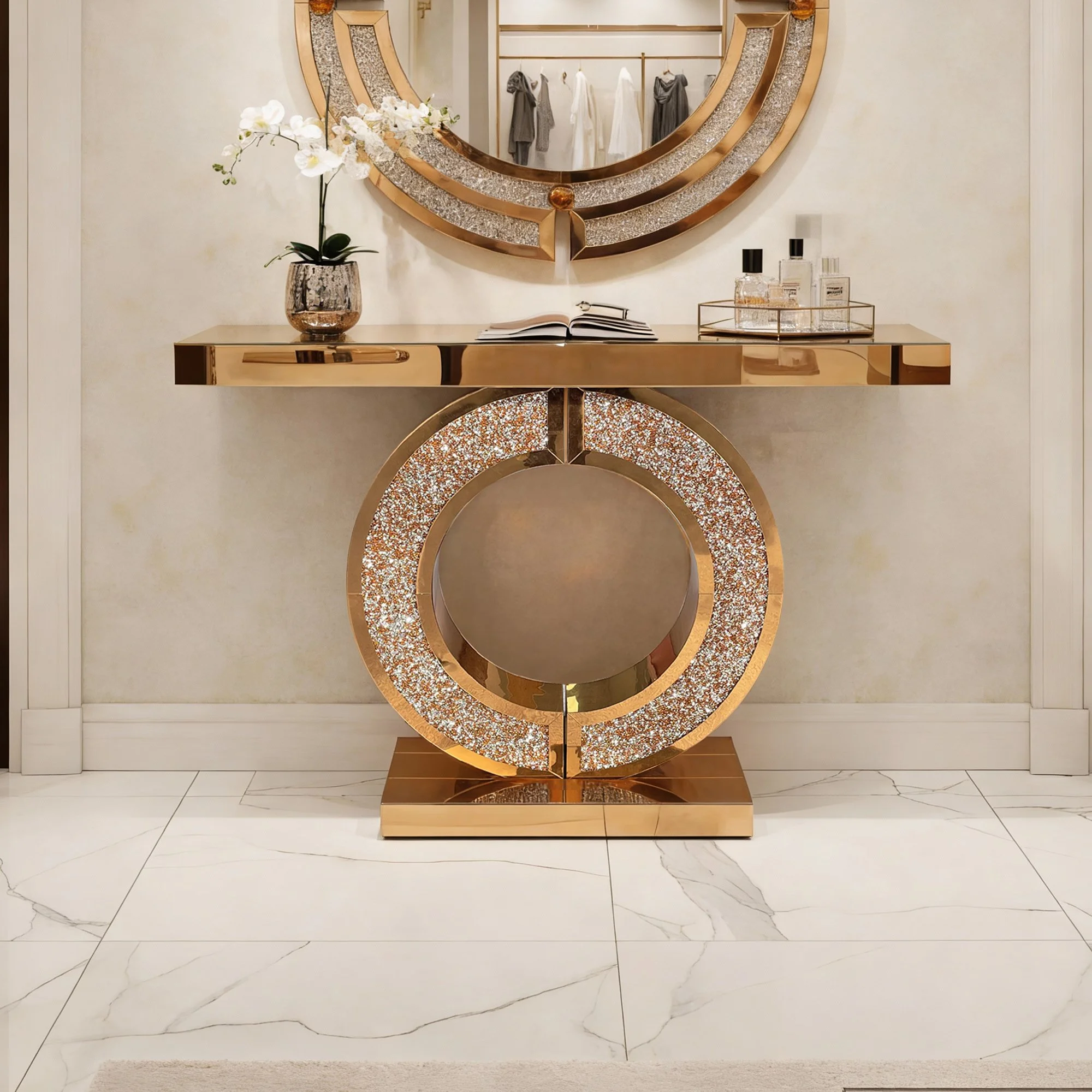 Brown Modern Console Table - Image 3
