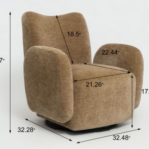 Brown Swivel Living Room Sofa - Nora Lane Home furniture - Upholstered - 32.2 x 30.03 x 25 in