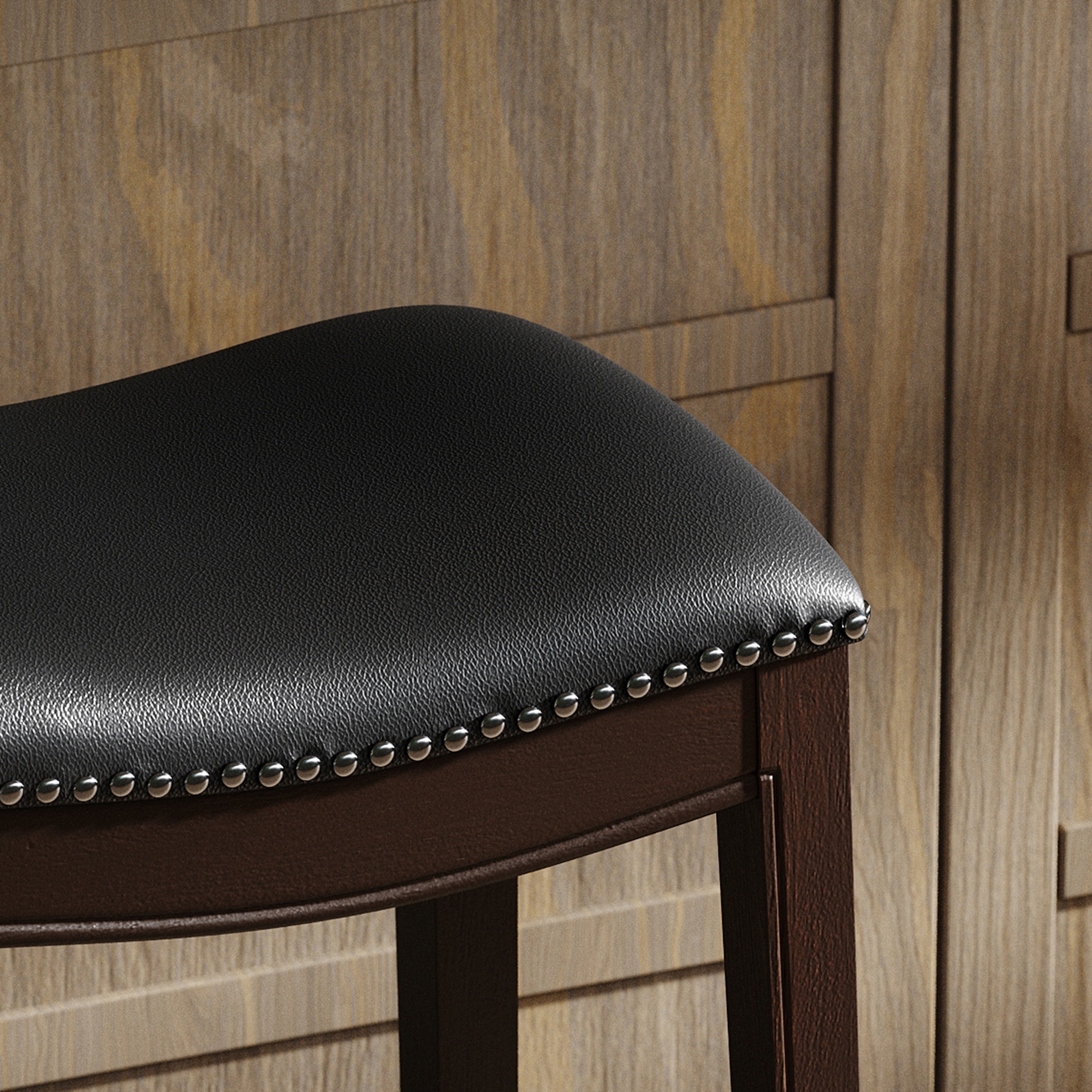 Black Faux Leather Storage Bench - Nora Lane Home furniture - Upholstered - 24.5 x 14.25 x 7.5 in