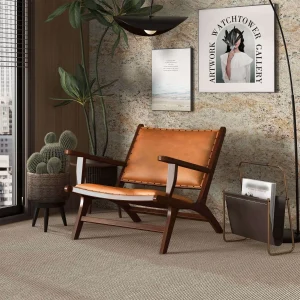 Brown and Tan Solid Wood Modern Armchair