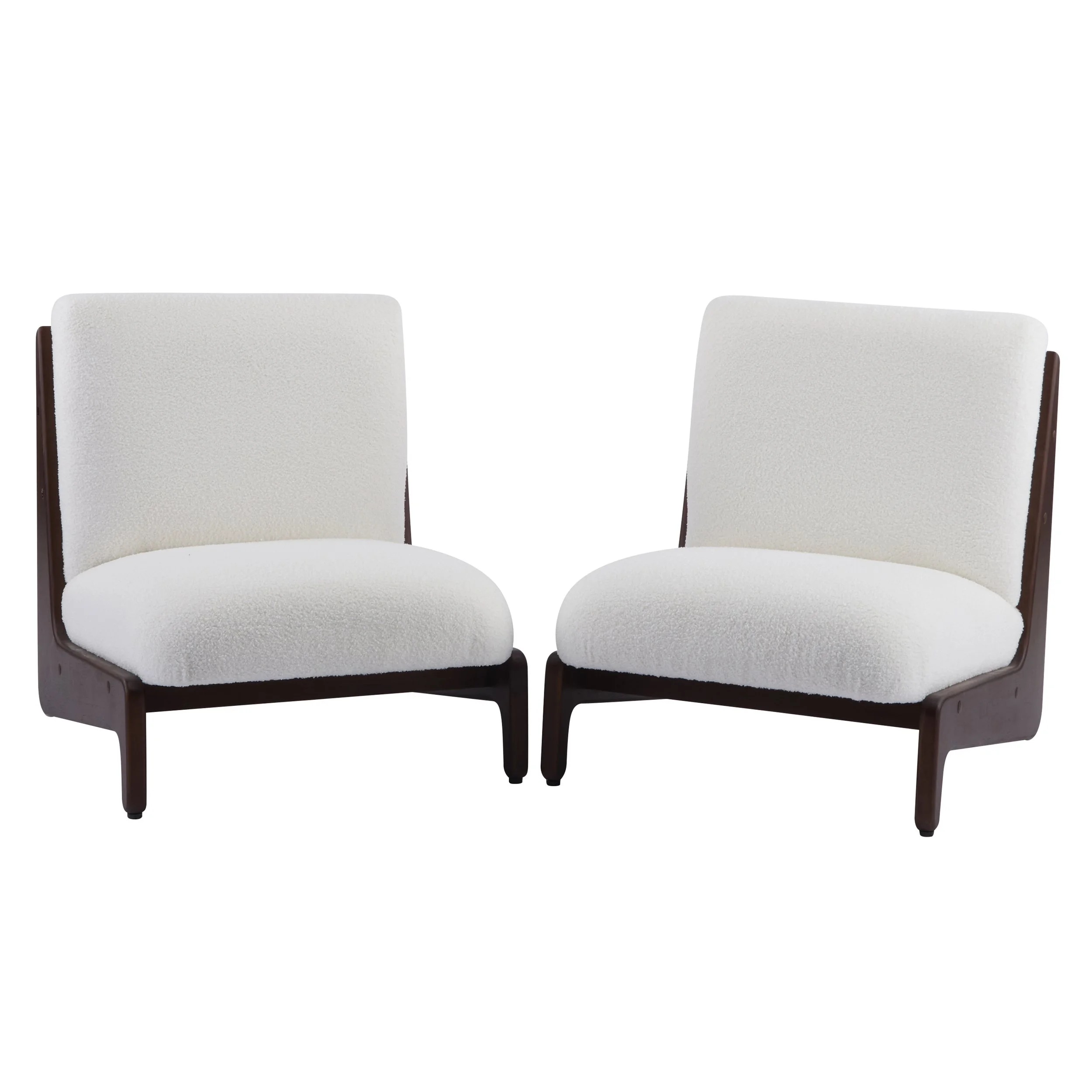 Walnut Solid Wood Contemporary Accent Chair, Set of 2 - Image 4