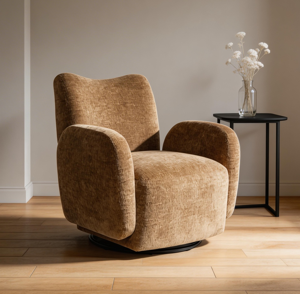 Brown Swivel Living Room Sofa - Nora Lane Home furniture - Upholstered - 32.2 x 30.03 x 25 in