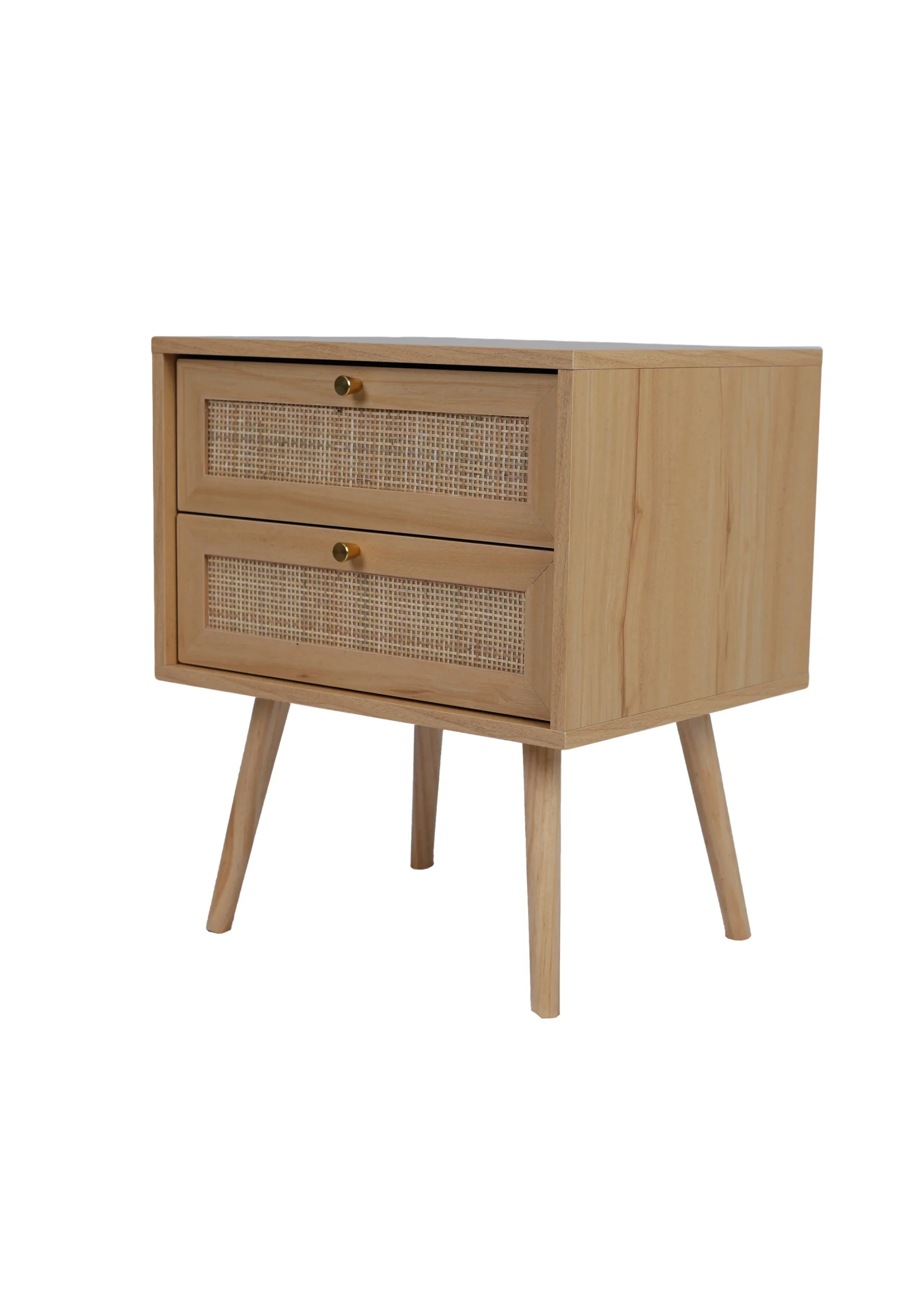 Burly Wood Modern Nightstand