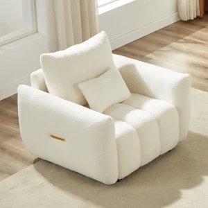 Beige Boucle Modern Sofa