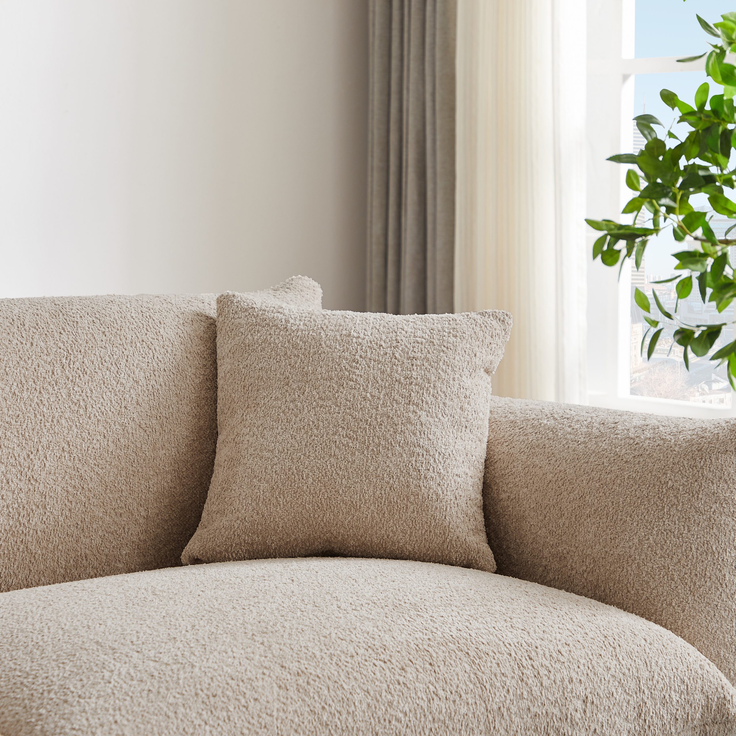 Orange Solid Wood Boucle Living Room Sofa - Nora Lane Home furniture - Solid wood, Metal accent