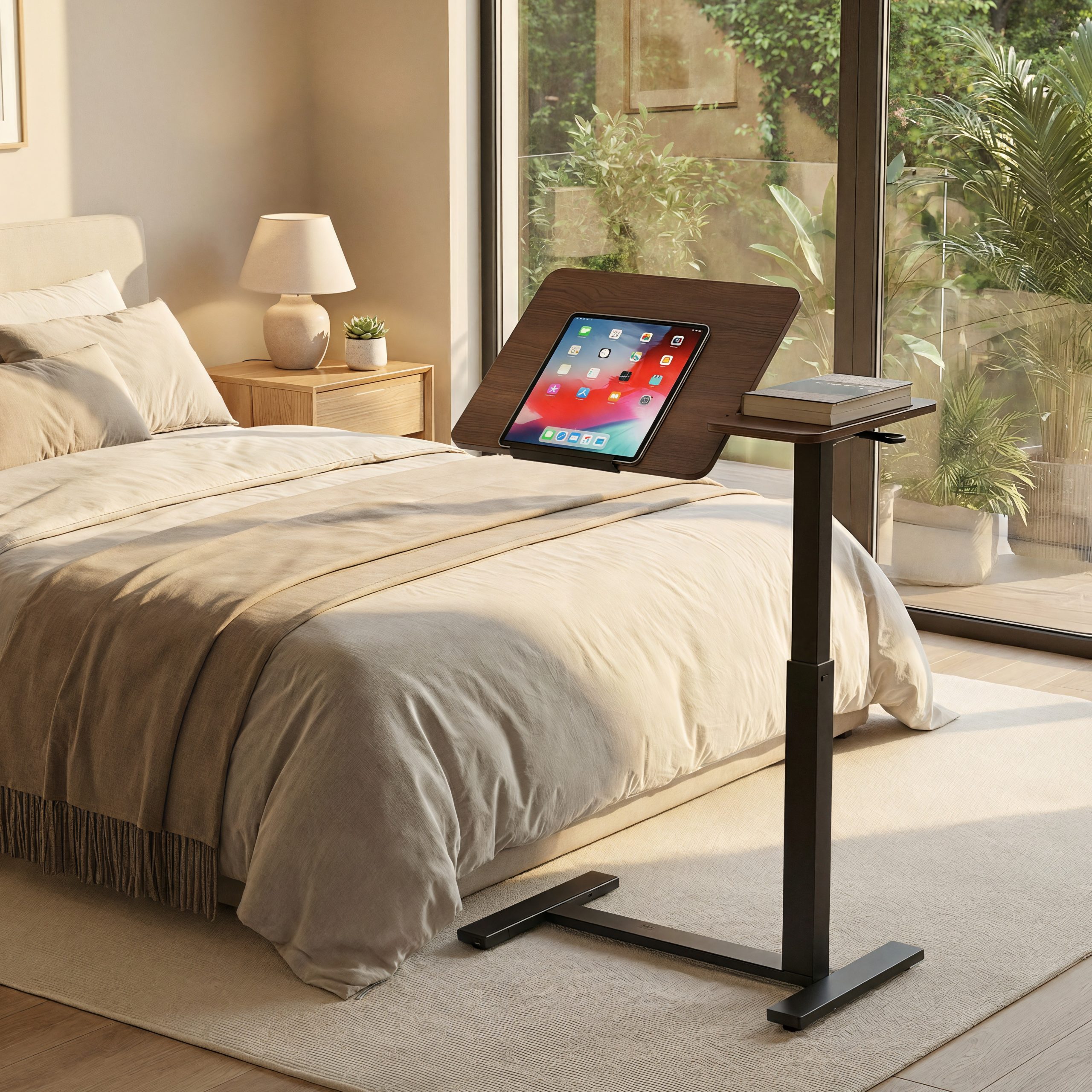 Walnut Storage Nightstand - Nora Lane Home furniture - Walnut finish, Metal accent - 35.44 x 18.51 x 4.53 in