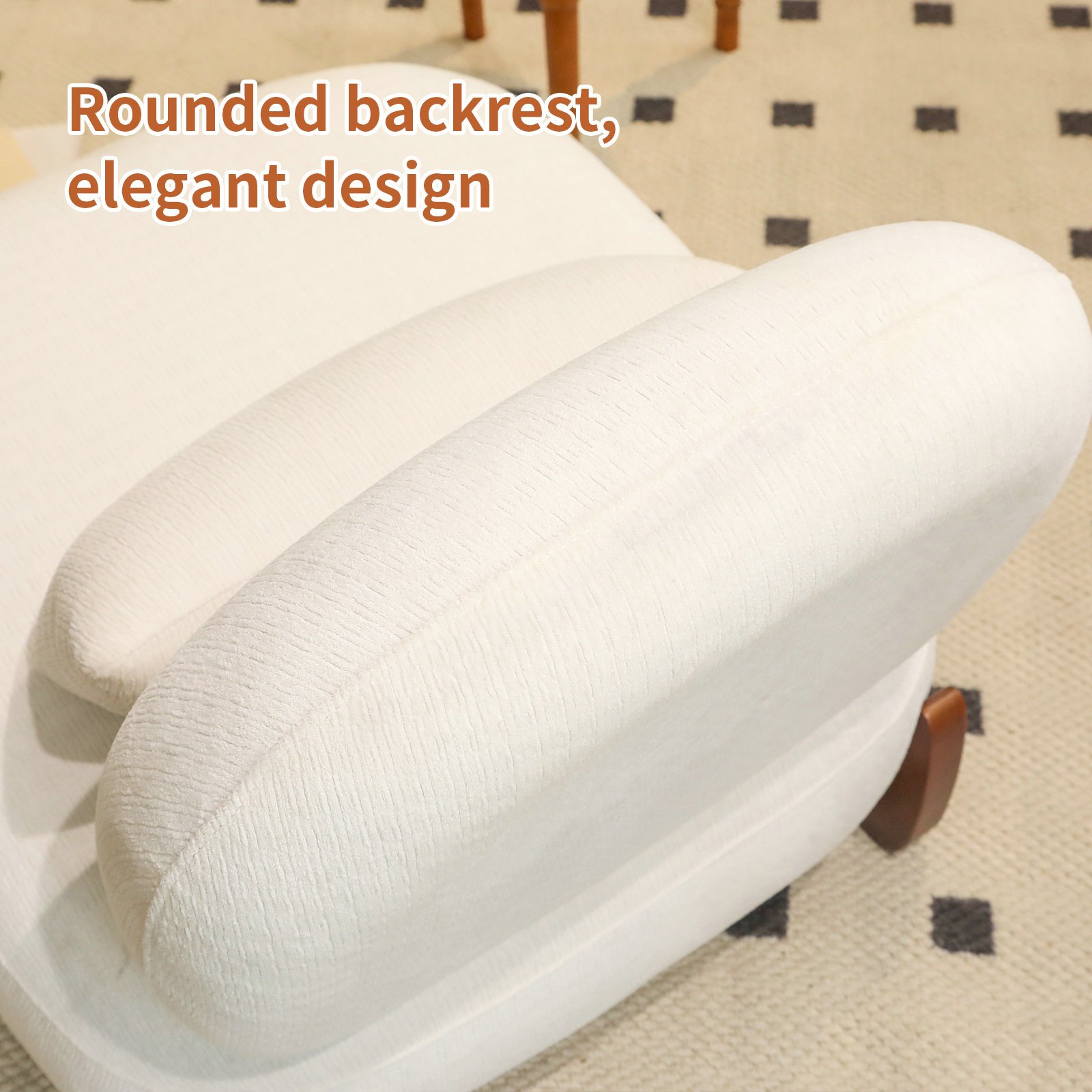 White Velvet Modern Accent Chair - Image 5