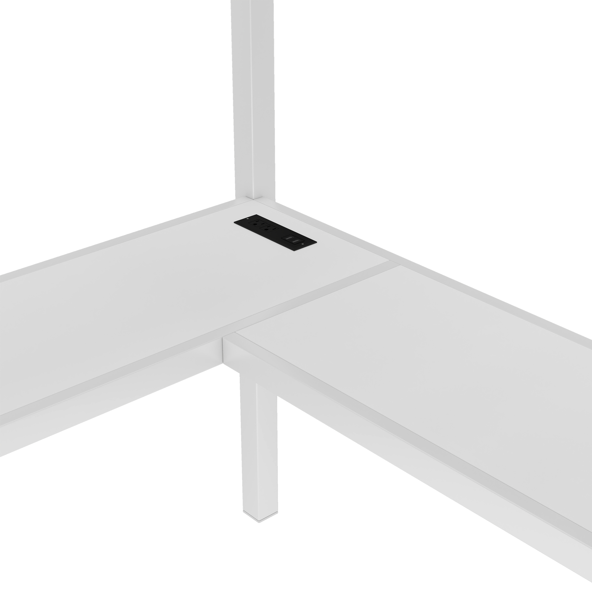 White Storage Adjustable Desk - Nora Lane Home furniture - Metal accent