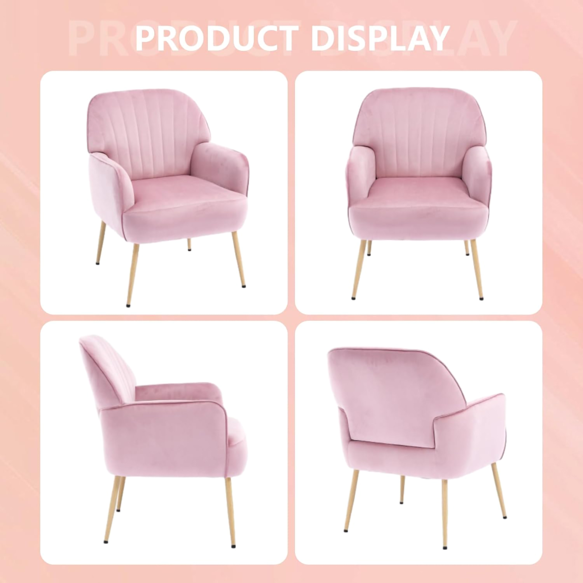 Pink Velvet Living Room Sofa - Nora Lane Home furniture - Upholstered - 24.8 x 23.62 x 12.99 in