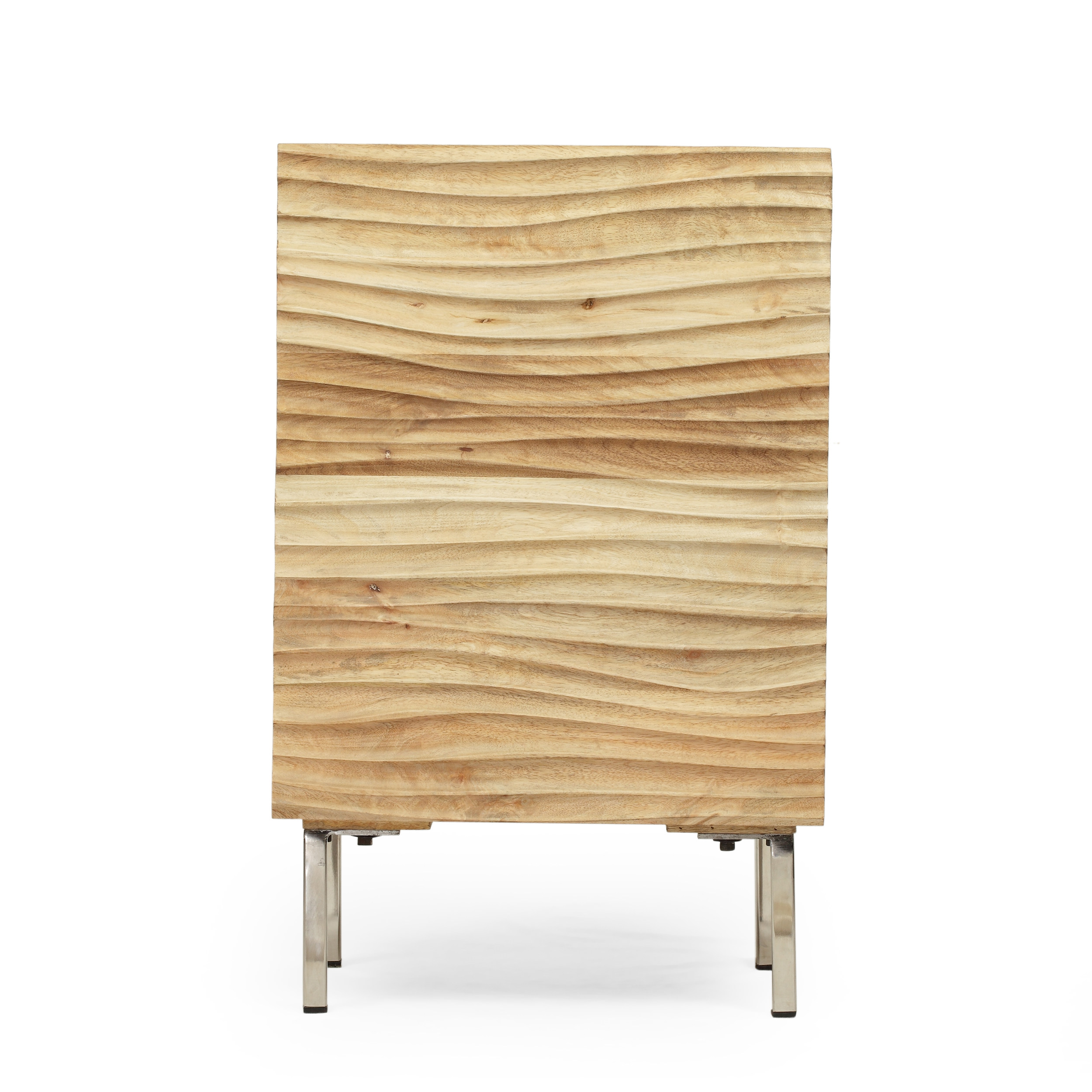 Natural Wood Wood Storage Nightstand - Nora Lane Home furniture - Solid wood, Metal accent - 26 x 21 x 19.5 in