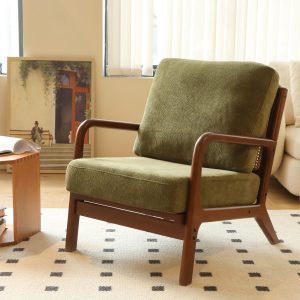 Green Solid Wood Accent Chair - Nora Lane Home furniture - Solid wood, Upholstered - 30 x 24 x 9.5 in