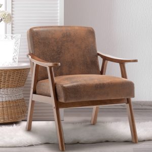 Brown Accent Chair - Nora Lane Home furniture - Solid wood - 28.7 x 12.8 x 24.4 in