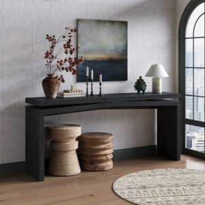 Black Solid Wood Living Room Sofa - Nora Lane Home furniture - Solid wood - 70.07 x 18.11 x 8.66 in