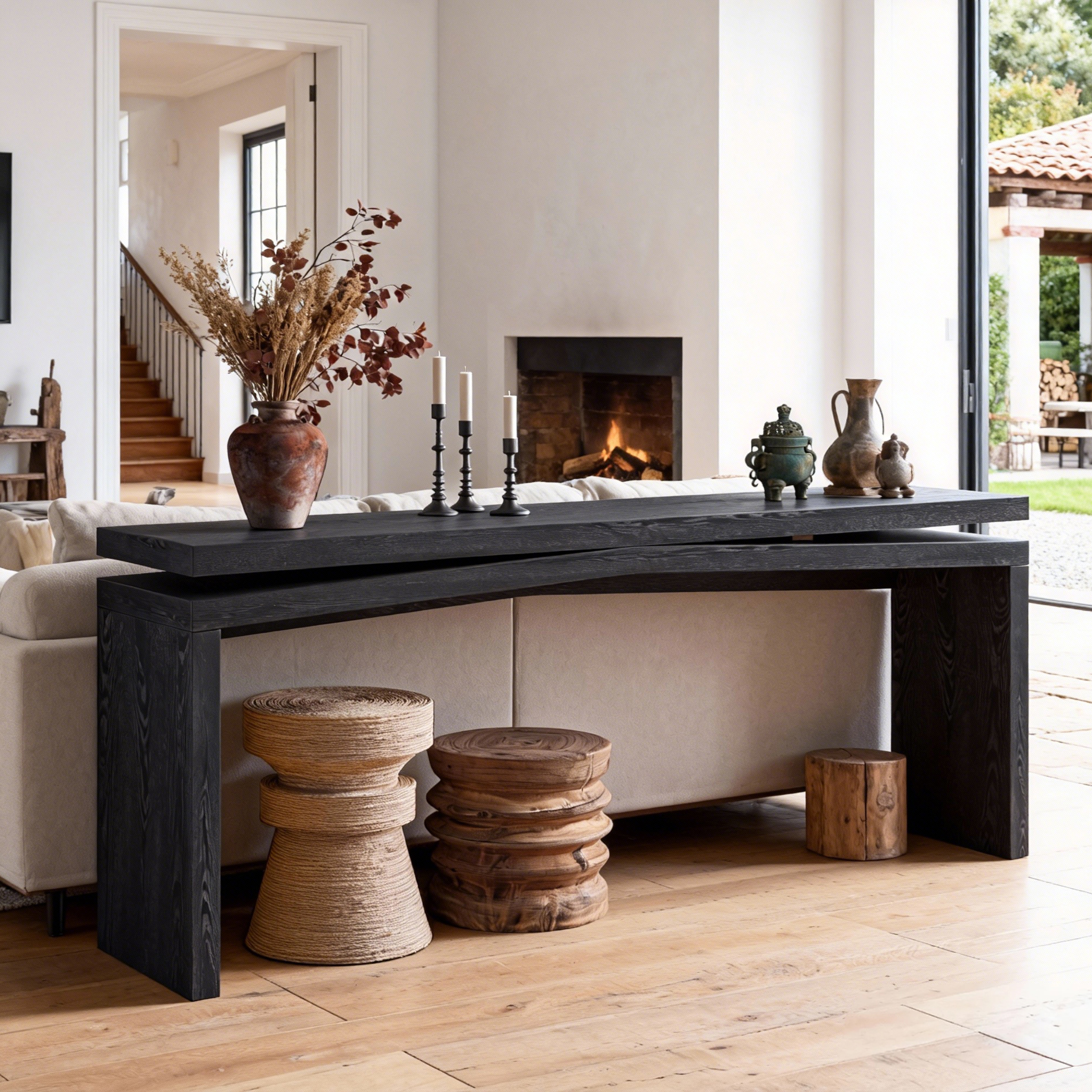 Black Solid Wood Living Room Sofa - Nora Lane Home furniture - Solid wood - 70.07 x 18.11 x 8.66 in