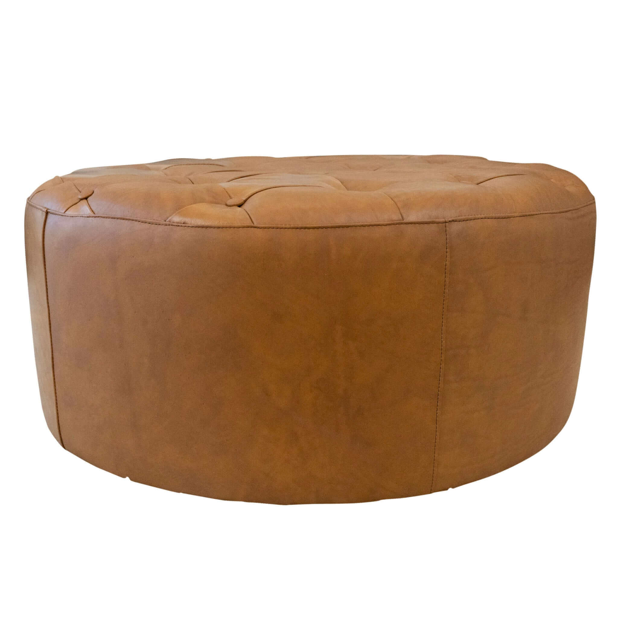 Light Tan Genuine Leather Storage Bench - Nora Lane Home furniture - Solid wood - 38.2 x 38.2 x 16.5 in