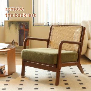 Green Solid Wood Accent Chair - Nora Lane Home furniture - Solid wood, Upholstered - 30 x 24 x 9.5 in