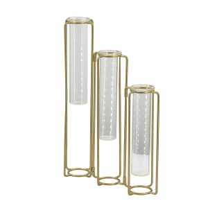 Gold Accessories - Nora Lane Home furniture - Metal accent, Glass detail - 18 x 12 x 8 in