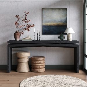 Black Solid Wood Living Room Sofa - Nora Lane Home furniture - Solid wood - 70.07 x 18.11 x 8.66 in