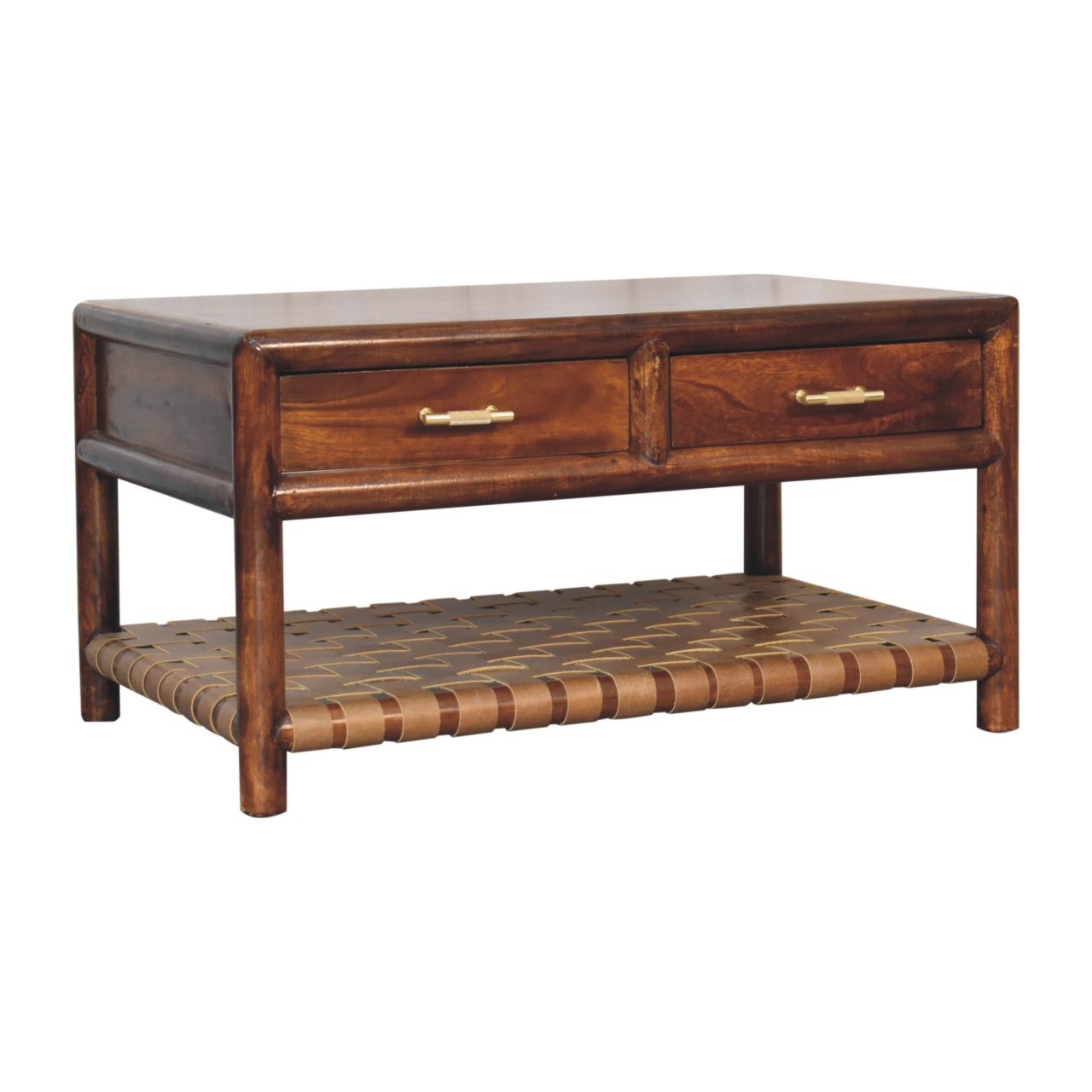Brown Storage Console Table - Nora Lane Home furniture - Solid wood, Metal accent - 37.4 x 25.59 x 21.65 in