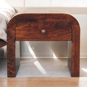 Walnut Storage Nightstand - Nora Lane Home furniture - Solid wood, Walnut finish - 17.72 x 21.65 x 19.69 in