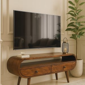 Brown Storage TV Stand - Nora Lane Home furniture - Solid wood - 39.37 x 17.72 x 13.78 in