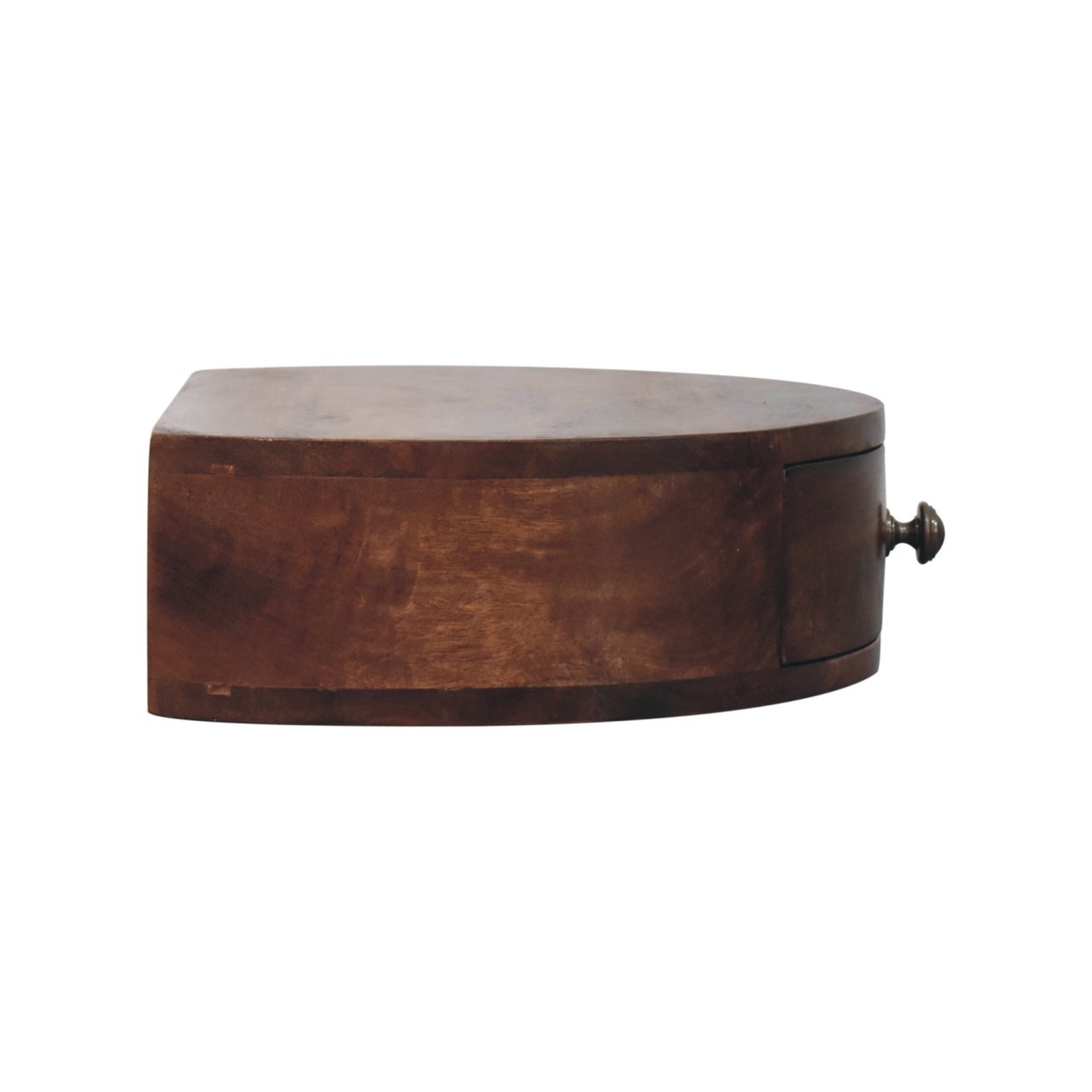 Brown Round Storage Floating Nightstand - Nora Lane Home furniture - Solid wood - 16.14 x 19.69 x 8.27 in