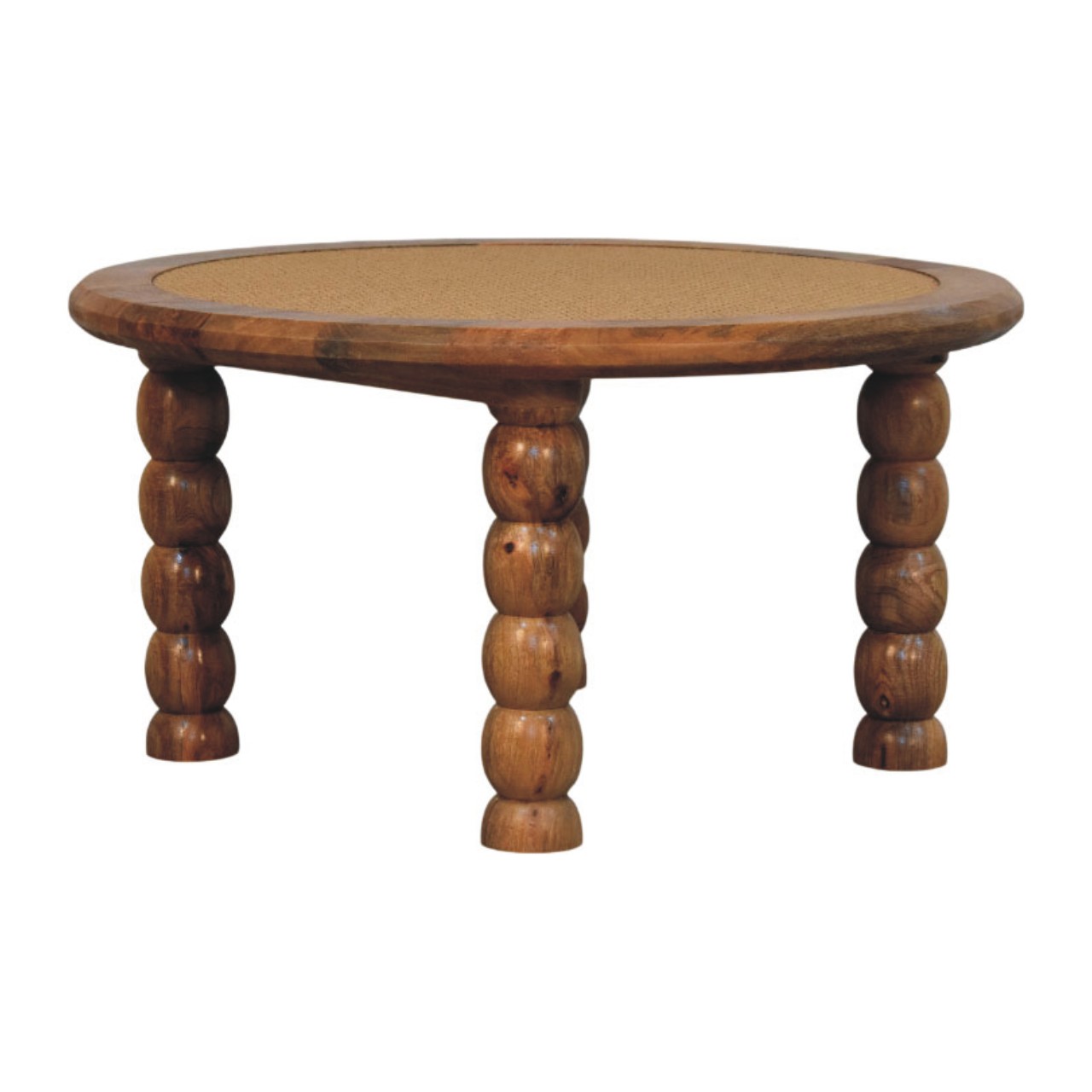 Rattan Coffee Table - Nora Lane Home furniture - Rattan detail - 31 x 31 x 16 in