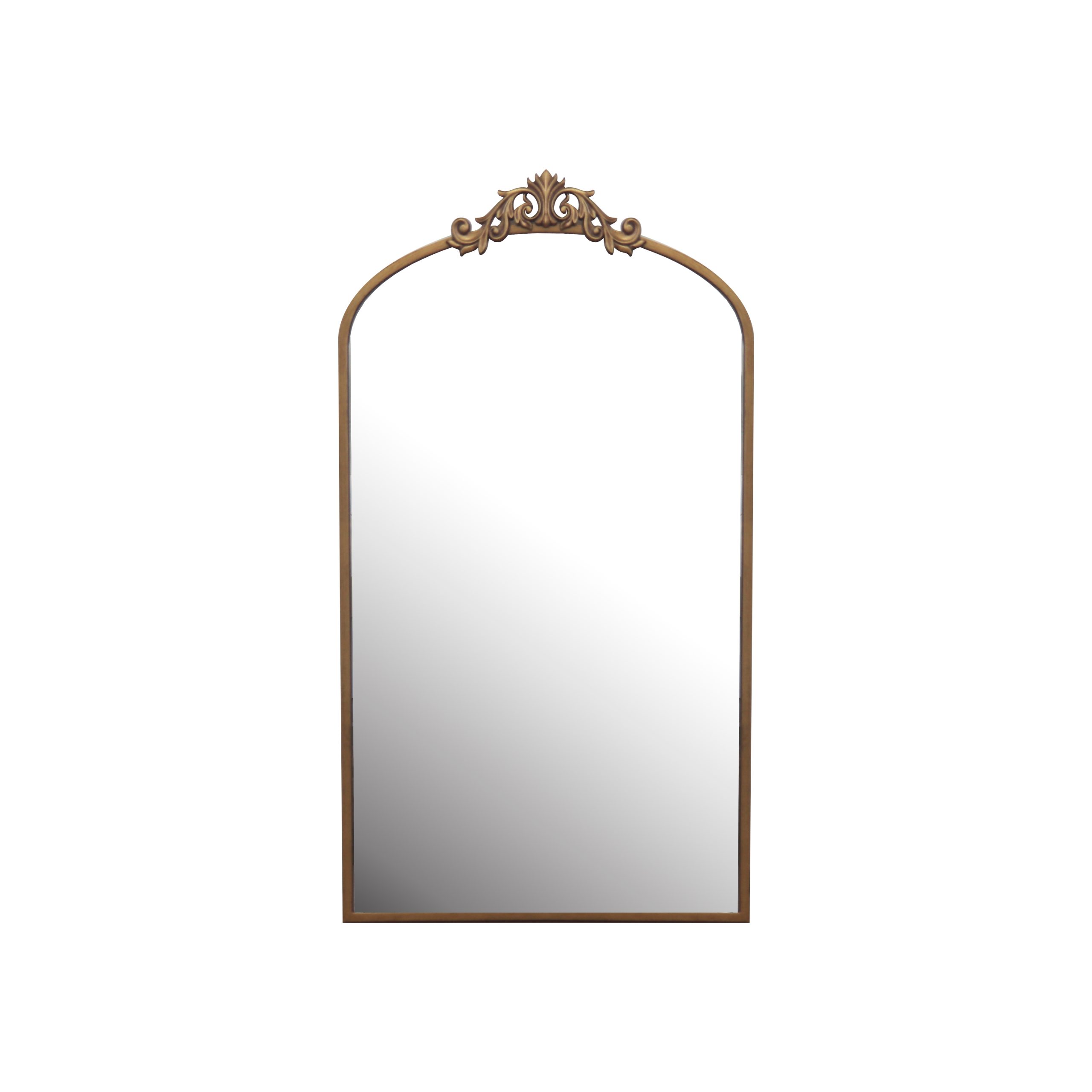 Brown Wall Mirror - Nora Lane Home furniture - Metal accent - 43.31 x 3.15 x 26.8 in