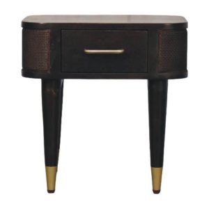 Brown Storage Nightstand - Nora Lane Home furniture - Solid wood - 17.7 x 25.6 x 13.8 in