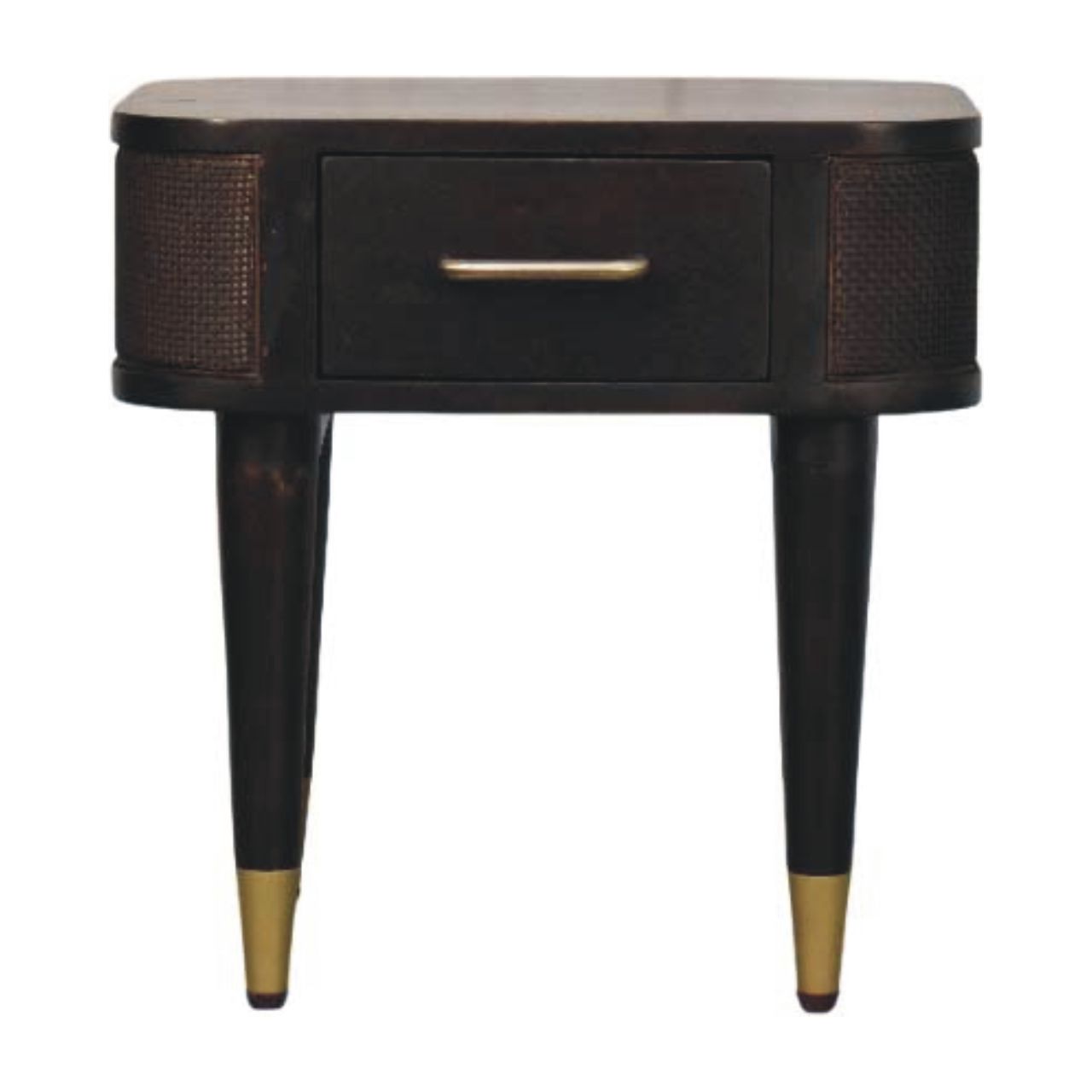 Brown Storage Nightstand - Nora Lane Home furniture - Solid wood - 17.7 x 25.6 x 13.8 in