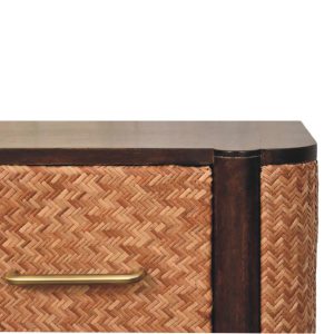 Rattan Solid Wood Storage Nightstand - Nora Lane Home furniture - Solid wood, Rattan detail - 18.9 x 23.6 x 23.6 in