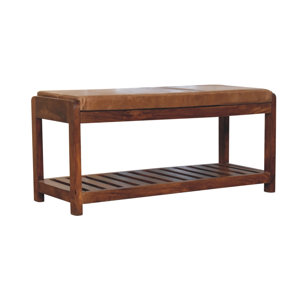 Brown Storage Bench - Nora Lane Home furniture - Solid wood - 17.72 x 35.43 x 21.65 in