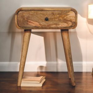 Natural Wood Storage Nightstand - Nora Lane Home furniture - Solid wood - 21.65 x 17.72 x 13.78 in