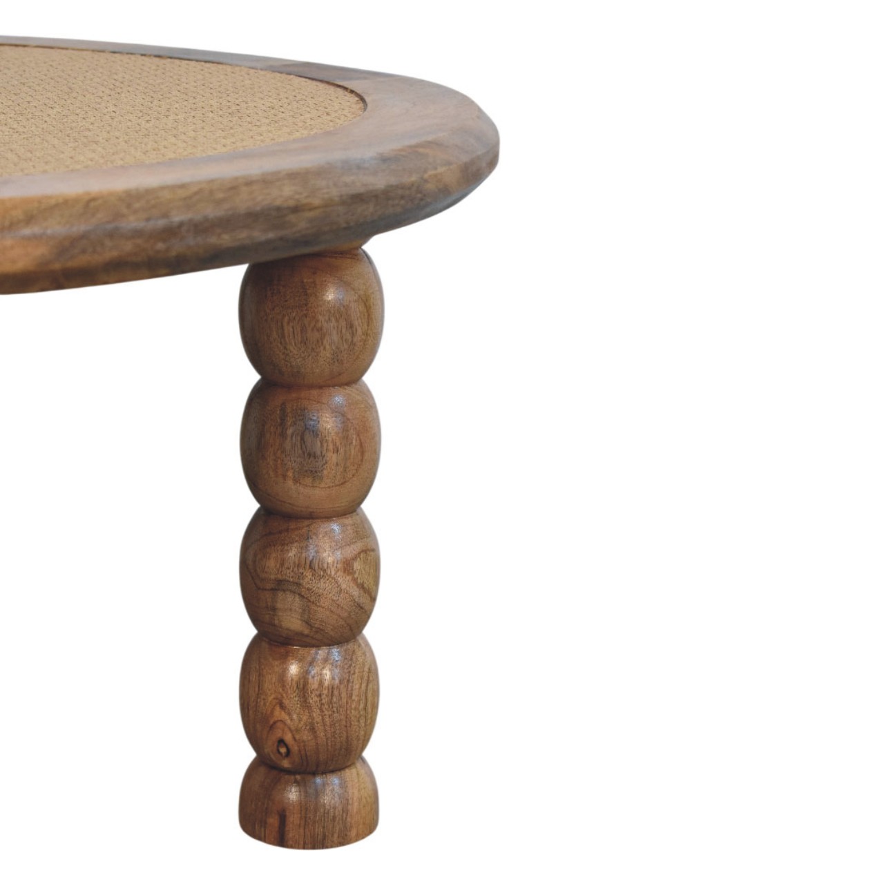 Rattan Coffee Table - Nora Lane Home furniture - Rattan detail - 31 x 31 x 16 in