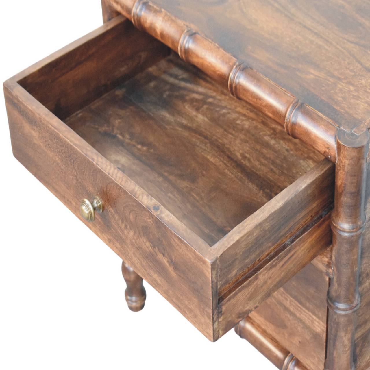 Brown Storage Nightstand - Nora Lane Home furniture - Solid wood - 19.7 x 25.6 x 26.8 in