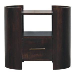Brown Storage Nightstand - Nora Lane Home furniture - Solid wood, Upholstered - 25.59 x 15.75 x 23.62 in