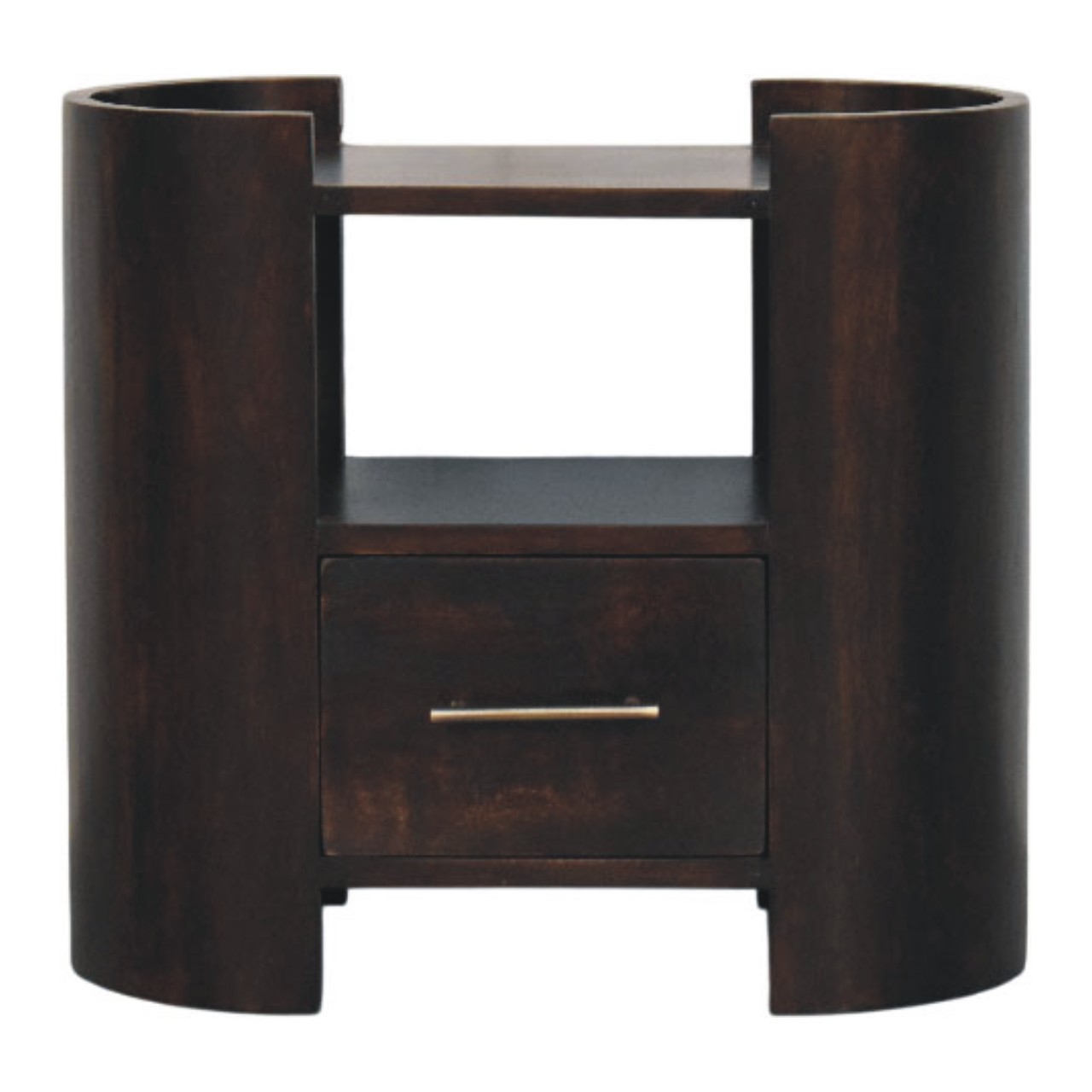 Brown Storage Nightstand - Nora Lane Home furniture - Solid wood, Upholstered - 25.59 x 15.75 x 23.62 in