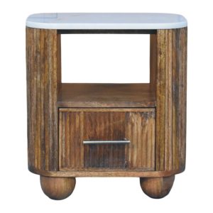 Brown Storage Nightstand - Nora Lane Home furniture - Solid wood - 21.26 x 17.32 x 19.69 in