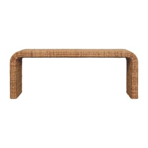 Rattan Storage Bench - Nora Lane Home furniture - Solid wood, Rattan detail - 51.97 x 18.5 x 22.05 in