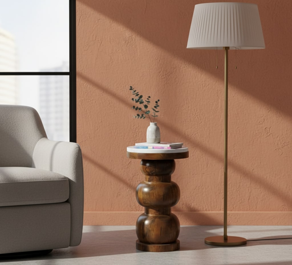 Brown Tables - Nora Lane Home furniture - Solid wood - 14.57 x 14.57 x 21.65 in