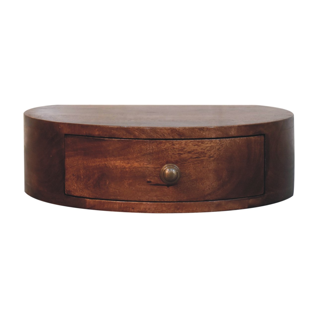 Brown Round Storage Floating Nightstand - Nora Lane Home furniture - Solid wood - 16.14 x 19.69 x 8.27 in