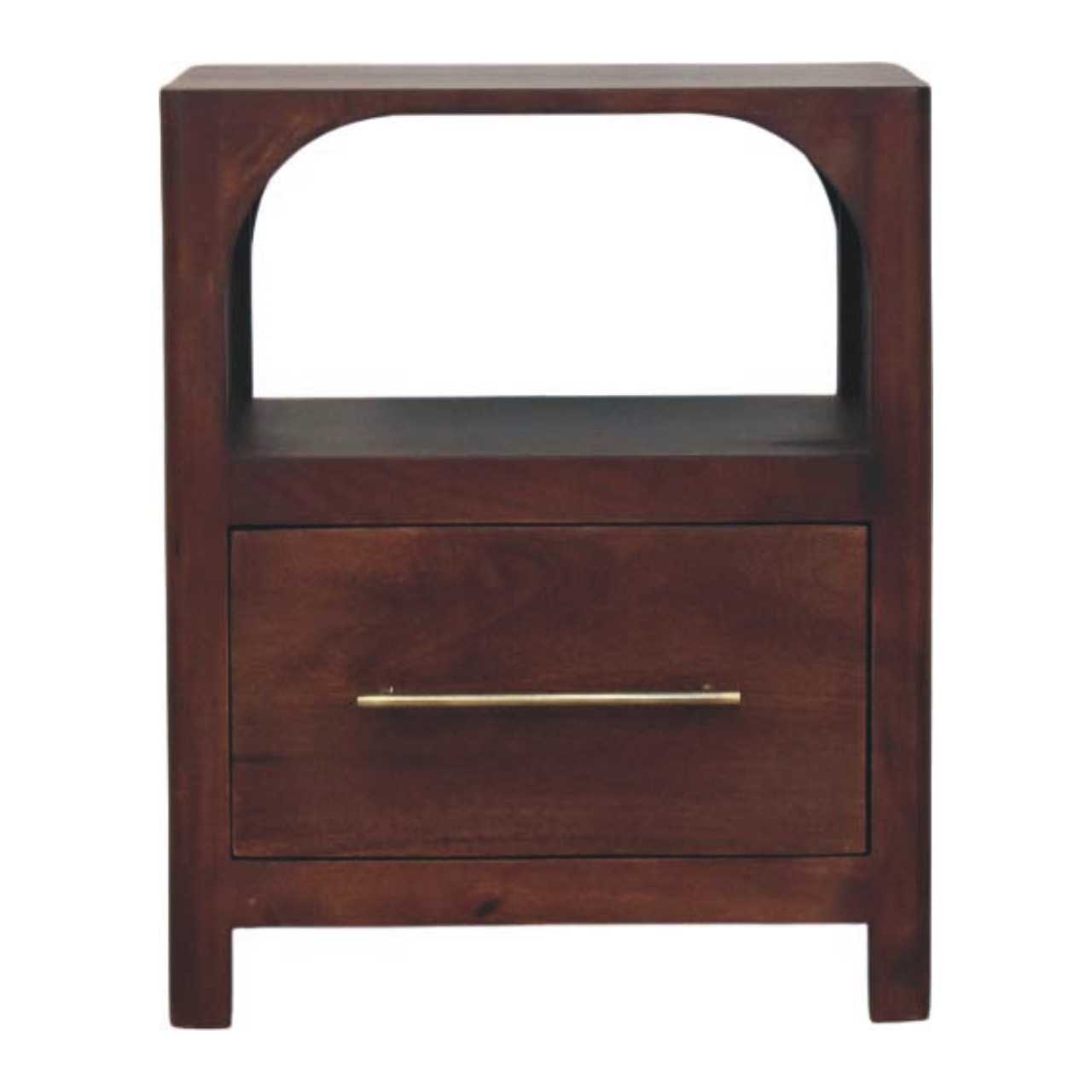 Brown Storage Nightstand - Nora Lane Home furniture - Solid wood - 17.72 x 21.65 x 25.59 in