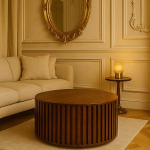 Brown Storage Coffee Table - Nora Lane Home furniture - Solid wood - 35.4 x 35.4 x 18.1 in