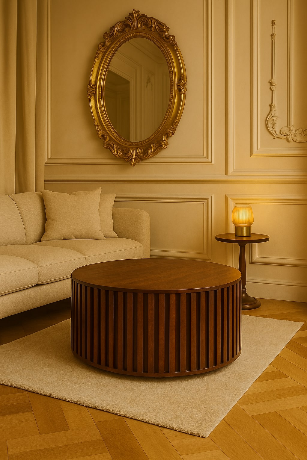 Brown Storage Coffee Table - Nora Lane Home furniture - Solid wood - 35.4 x 35.4 x 18.1 in