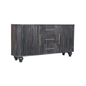 Brown Storage Sideboard - Nora Lane Home furniture - Solid wood - 17.7 x 61.4 x 28.7 in