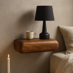 Brown Floating Nightstand - Nora Lane Home furniture - Solid wood - 21.65 x 16.54 x 8.66 in